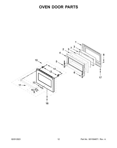 Oven door parts