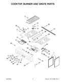 Cooktop, burner and grate parts