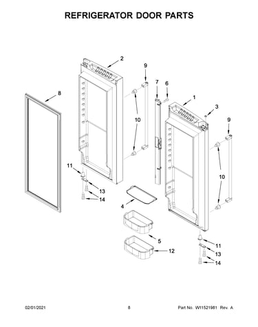 Refrigerator door parts