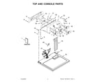 Whirlpool WGD49STBW3 top and console parts diagram
