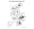 KitchenAid 5KSM156WPEDR4 case, gearing and planetary unit diagram