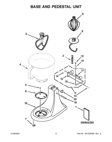 Base and pedestal unit