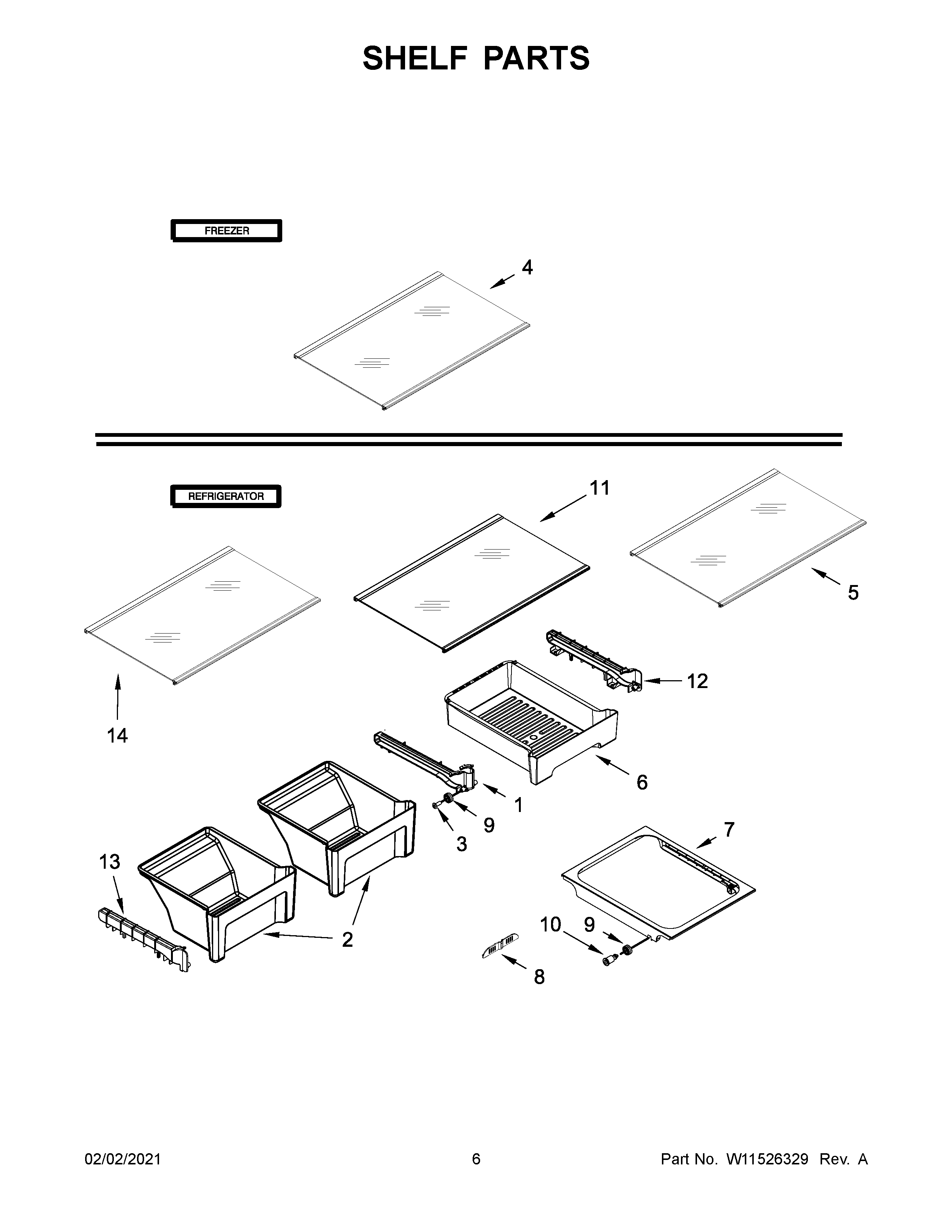 Shelf parts