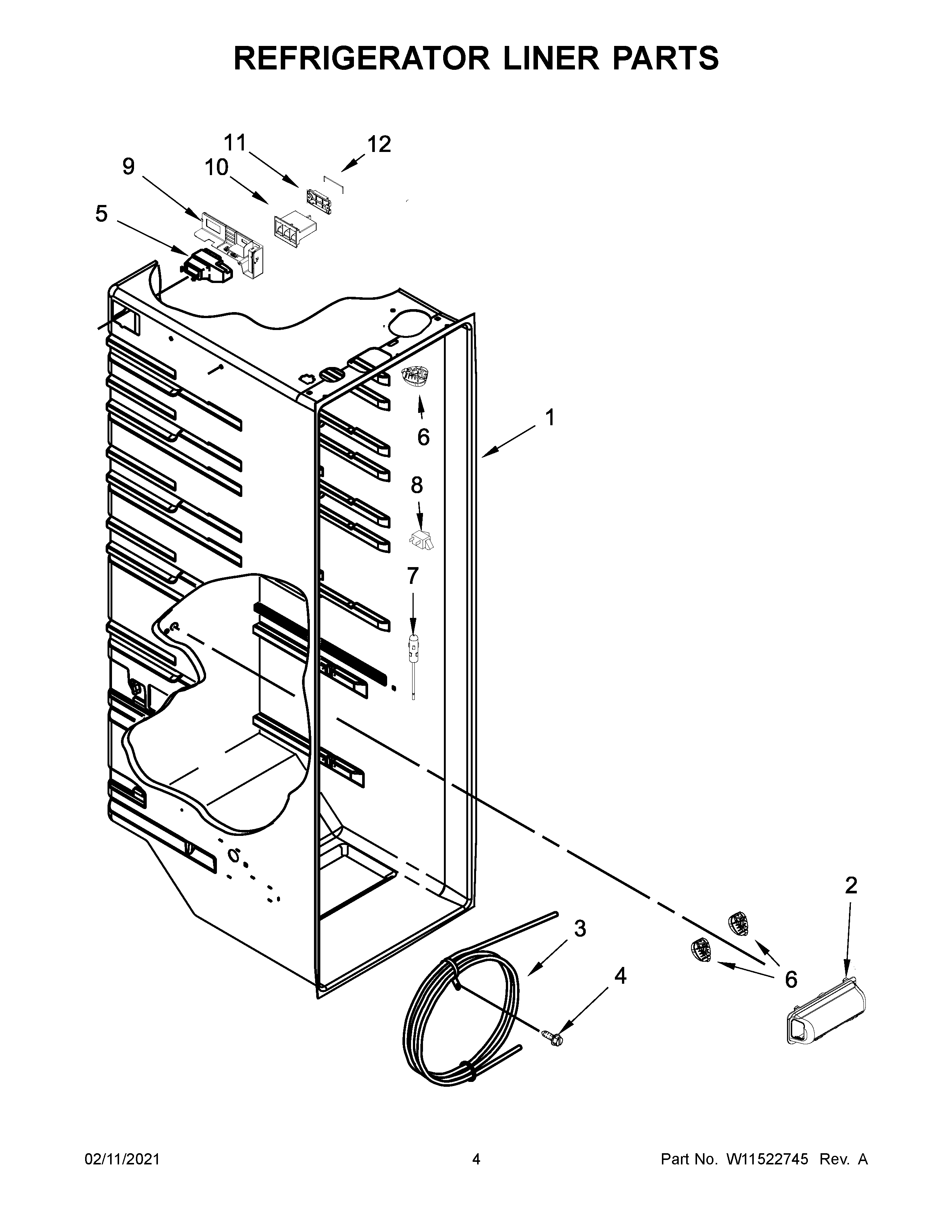 REFRIGERATOR LINER PARTS