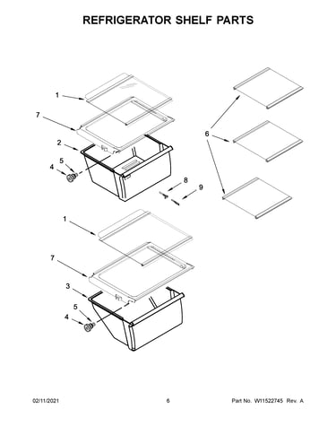 Refrigerator shelf parts