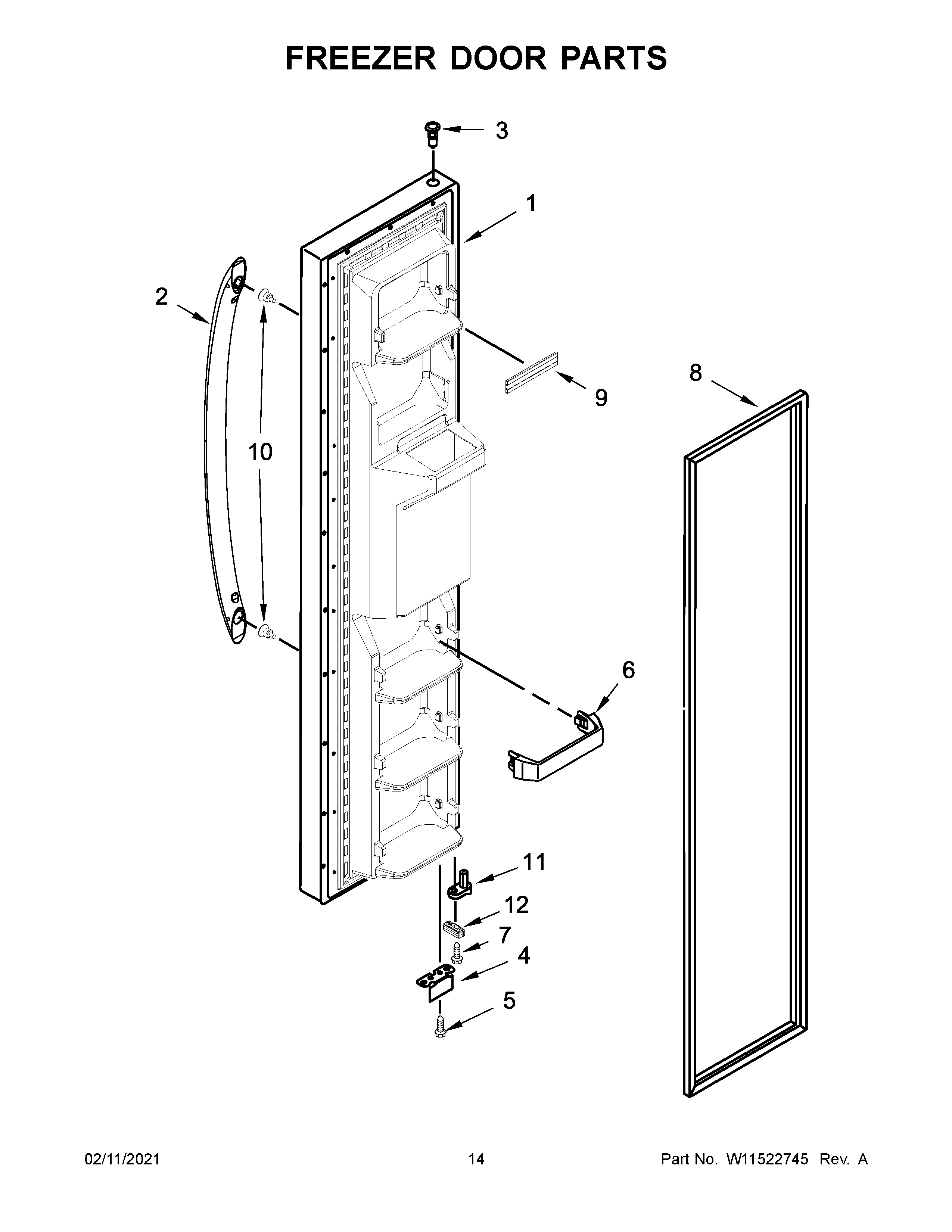 Freezer door parts