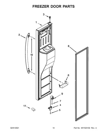 Freezer door parts