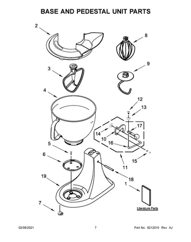 Base and pedestal unit parts