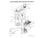 KitchenAid KSM150PSLCA0 case, gearing and planetary unit parts diagram