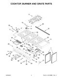 Cooktop, burner and grate parts