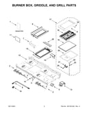 Burner box, griddle, and grill parts
