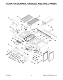 Cooktop, burner, griddle, and grill parts