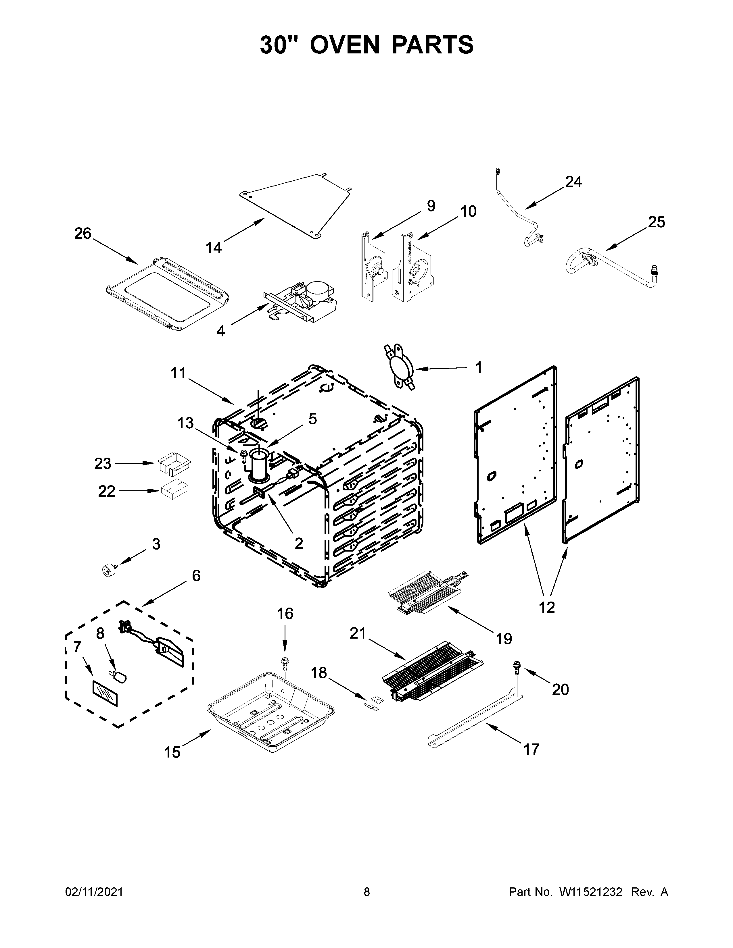 30" OVEN PARTS