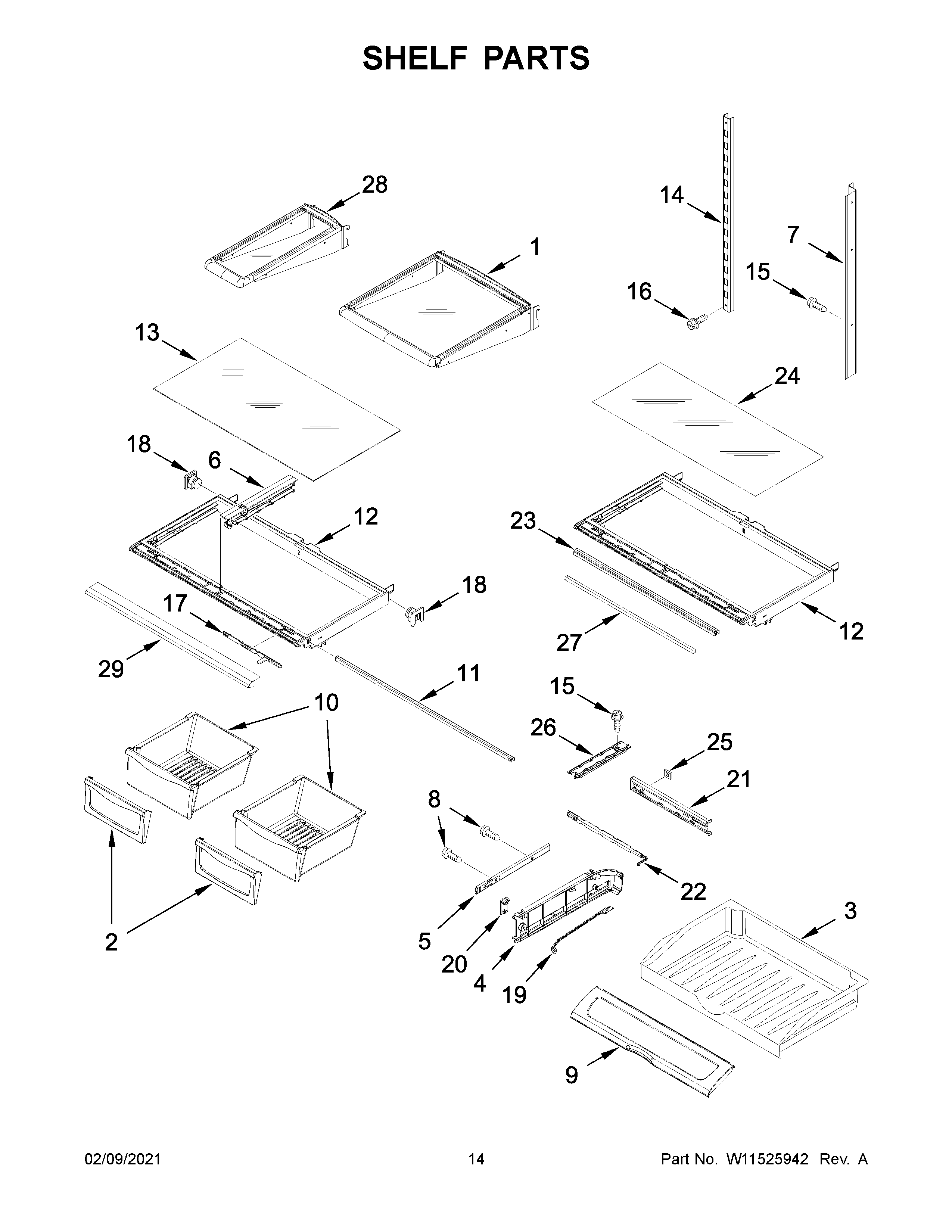 Shelf parts