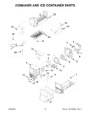 Icemaker and ice container parts