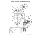 KitchenAid 5KSM156EBM4 case, gearing and planetary unit diagram