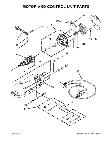 Motor and control unit parts