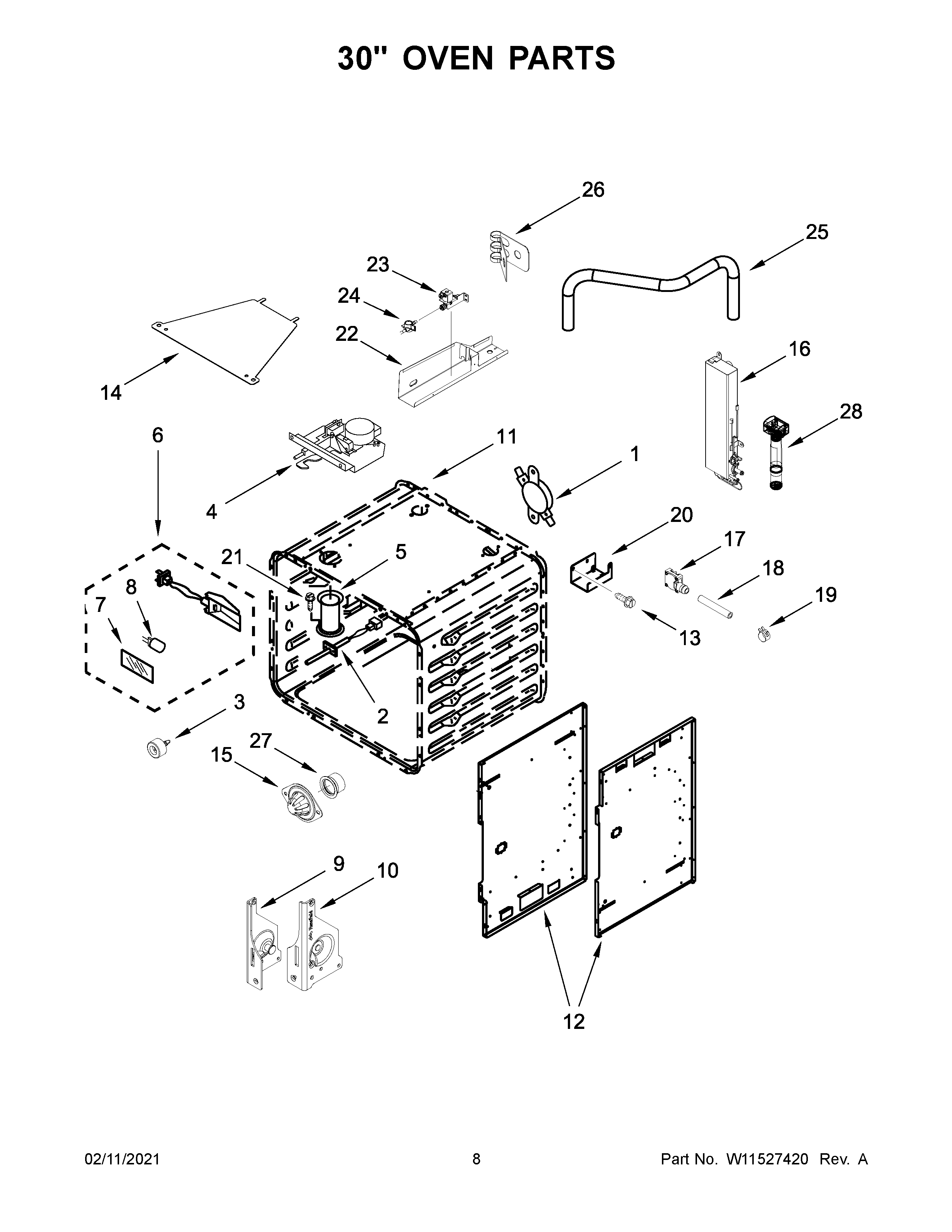 30" OVEN PARTS