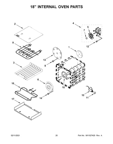 18" internal oven parts