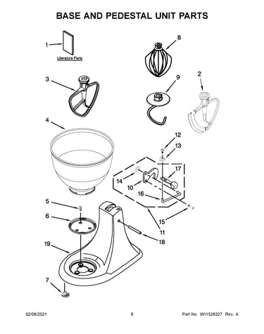 Base and pedestal unit parts