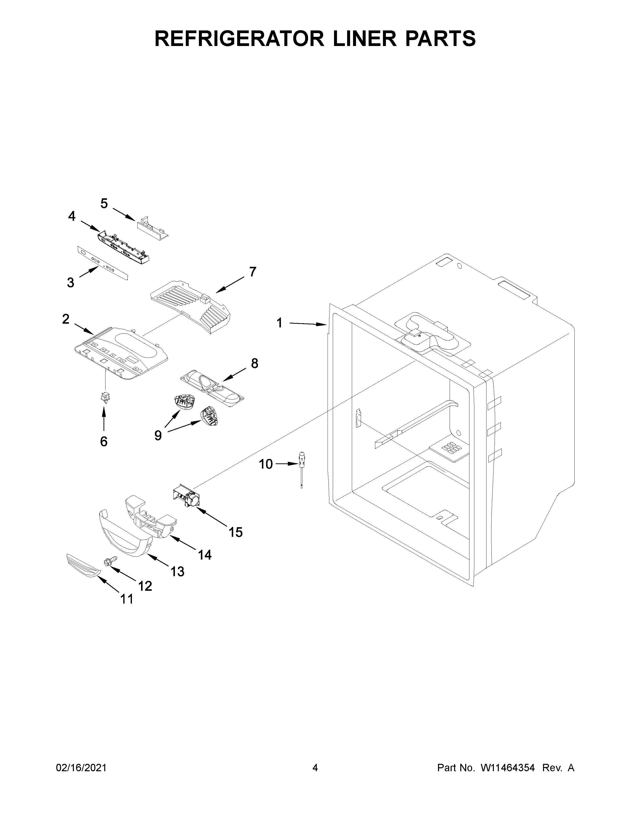 Refrigerator liner parts