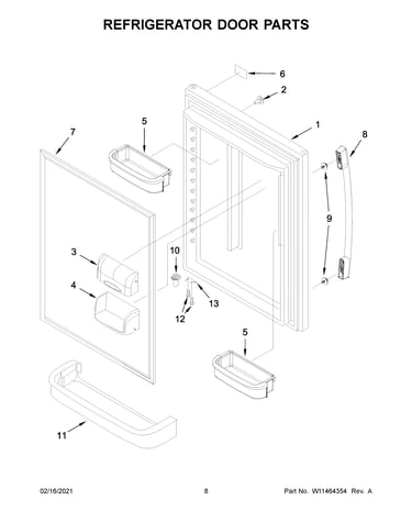 Refrigerator door parts