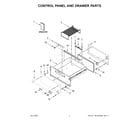 KitchenAid KOWT100EBS00 control panel and drawer parts diagram