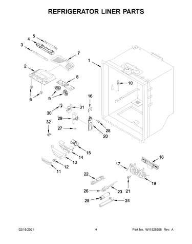 Refrigerator liner parts