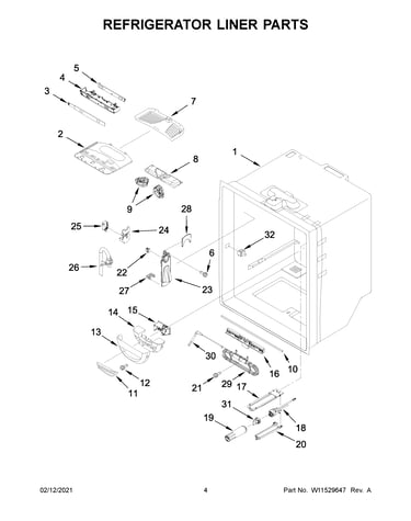 Refrigerator liner parts