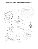 Freezer liner and icemaker parts