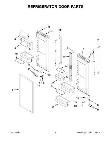 Refrigerator door parts