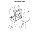 Whirlpool WDF520PADW8 tub and frame parts diagram