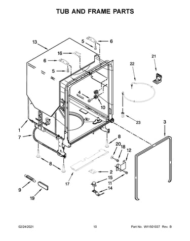 Tub and frame parts