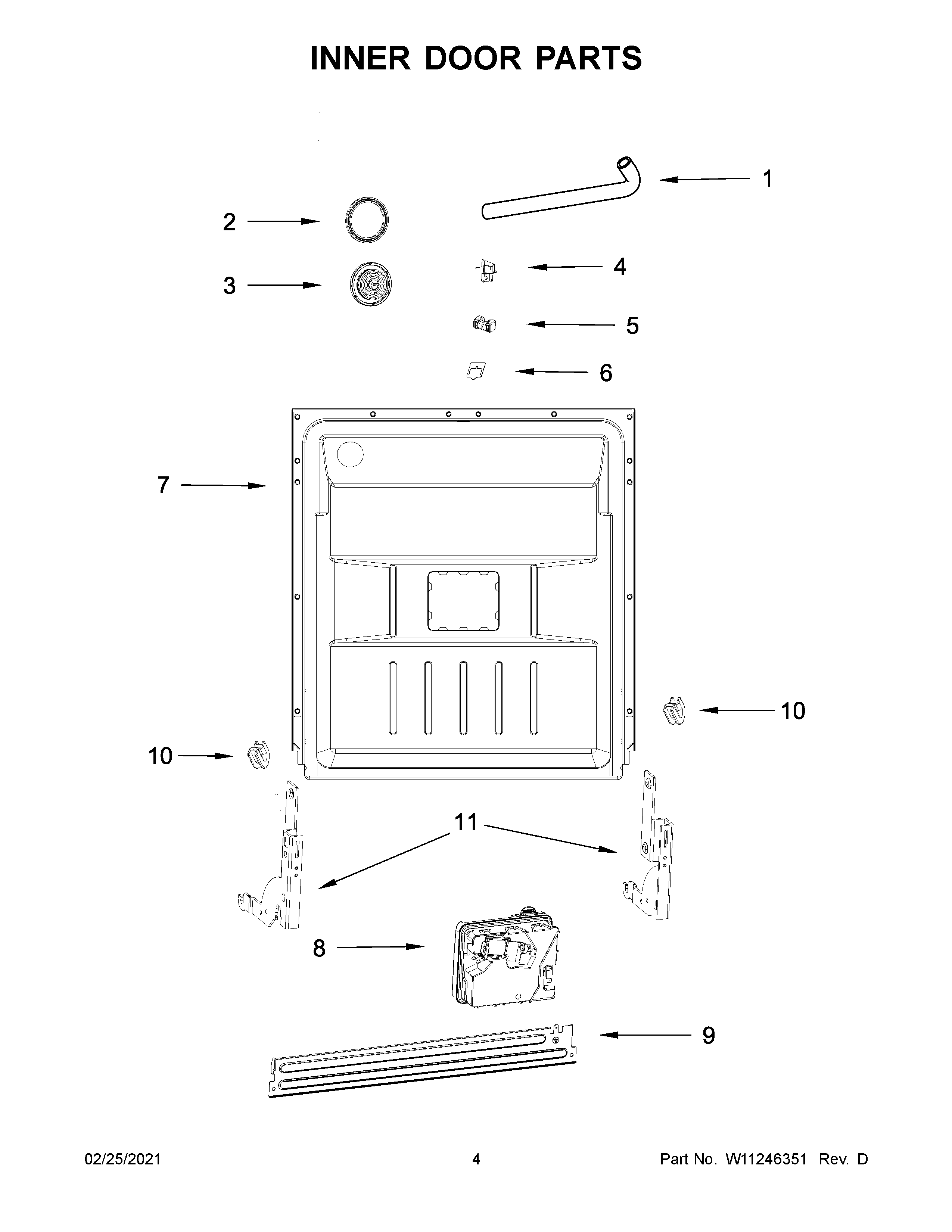 Inner door parts