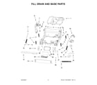 Whirlpool UDT518SAHP0 fill drain and base parts diagram