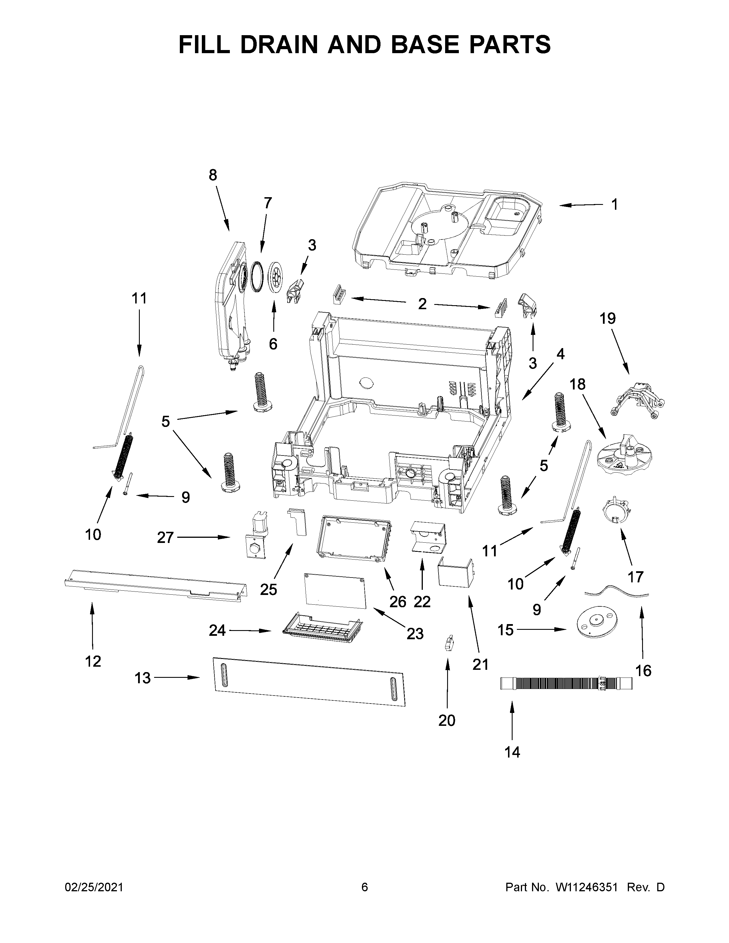 Fill drain and base parts