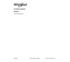 Whirlpool 4GWTW1805LW0 cover sheet diagram