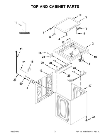 Top and cabinet parts