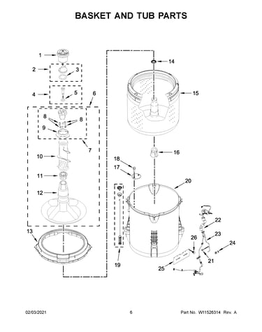 Basket and tub parts