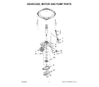 Whirlpool 4GWTW1805LW0 gearcase, motor and pump parts diagram