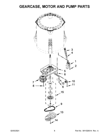 Gearcase, motor and pump parts