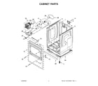 Whirlpool WED8127LW0 cabinet parts diagram