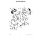 Whirlpool WED8127LW0 bulkhead parts diagram