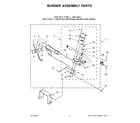 Whirlpool WGD8127LC0 burner assembly parts diagram