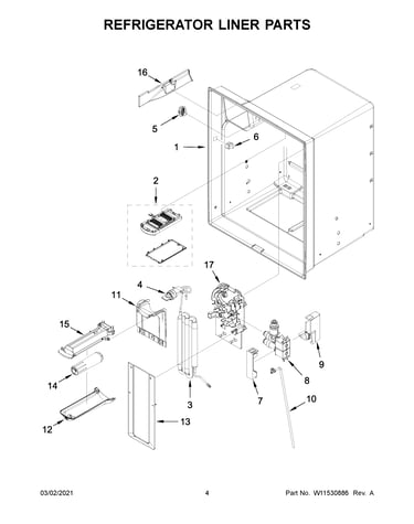 Refrigerator liner parts