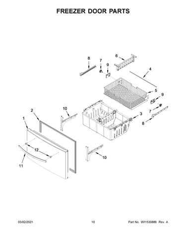 Freezer door parts