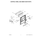 KitchenAid KDTE104KPS0 control panel and inner door parts diagram