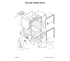 KitchenAid KDTE104KPS0 tub and frame parts diagram