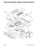 Cooktop, burner, griddle, and grill parts