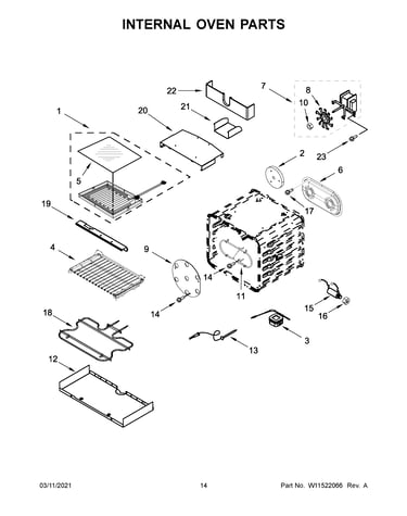 Internal oven parts